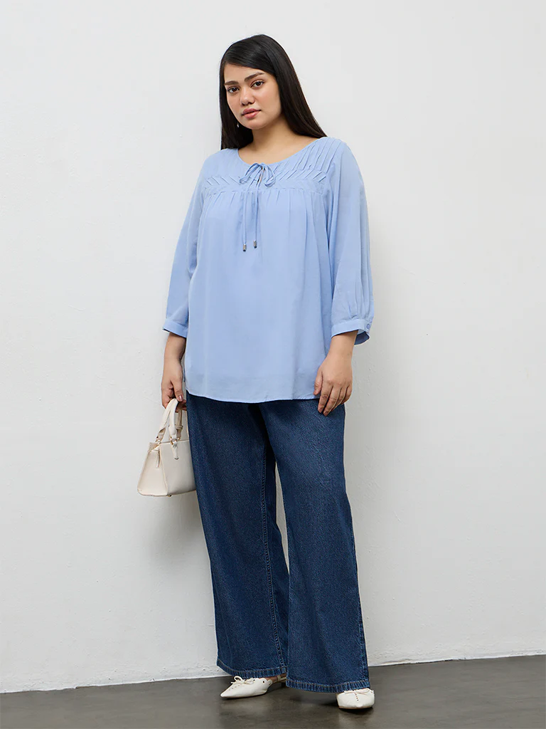 Gia Blue Solid Top