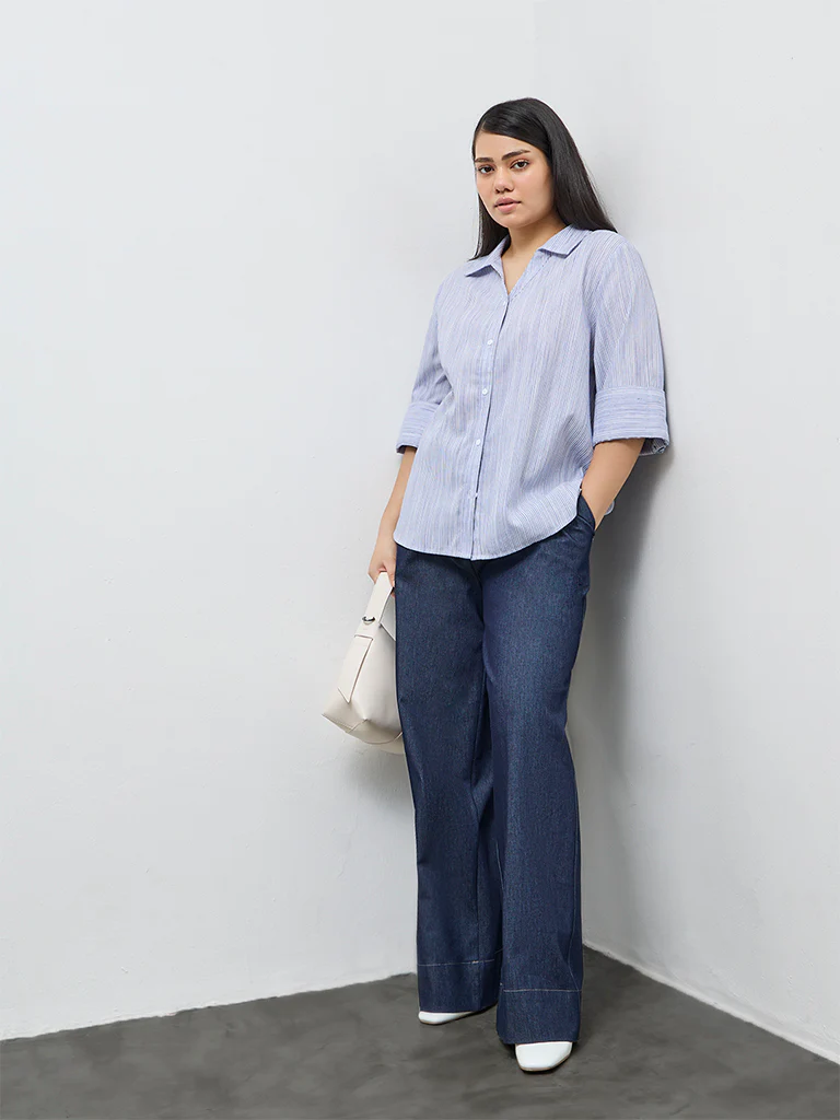 Gia Blue Striped Shirt