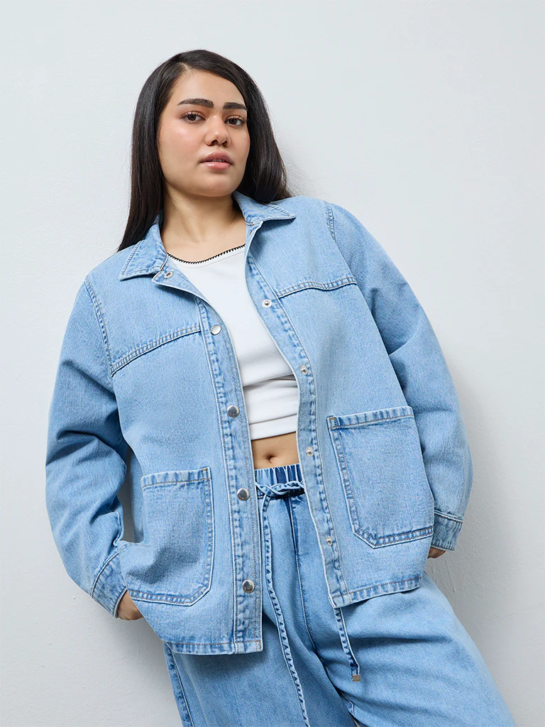 Gia Blue Washed Denim Jacket - Image 2