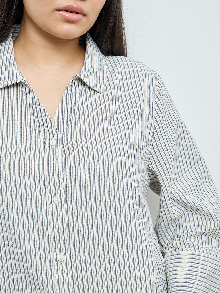Gia Cream Striped Shirt - Image 3