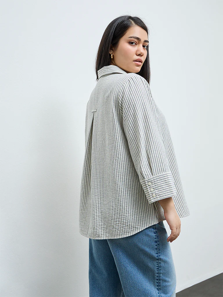 Gia Cream Striped Shirt - Image 4