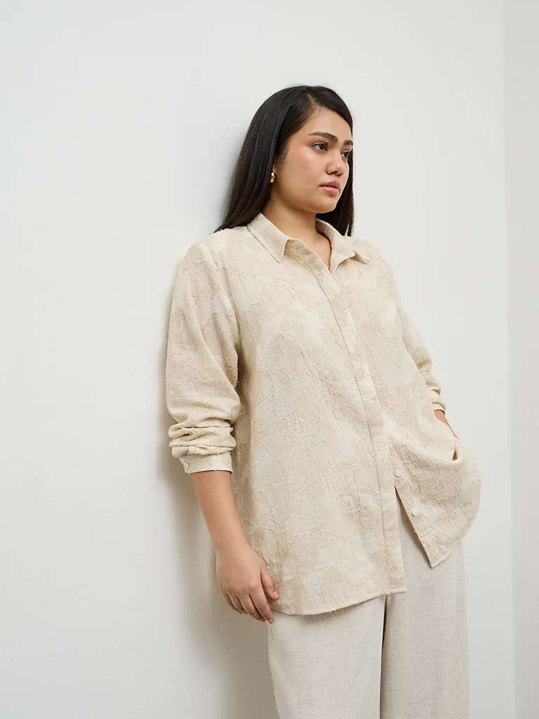 Gia Cream Textured Blouse - Image 2