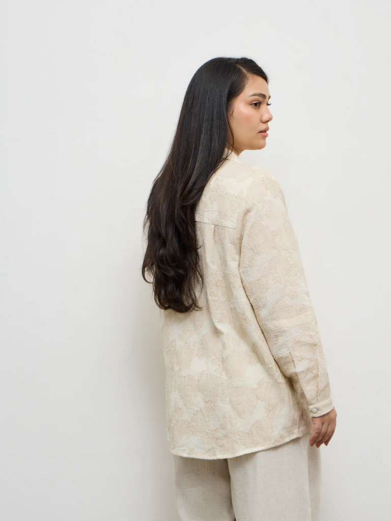 Gia Cream Textured Blouse - Image 4