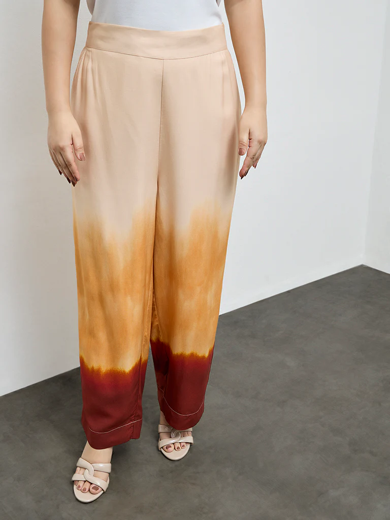 Gia Cream Tie-Dye High-Rise Pants - Image 2