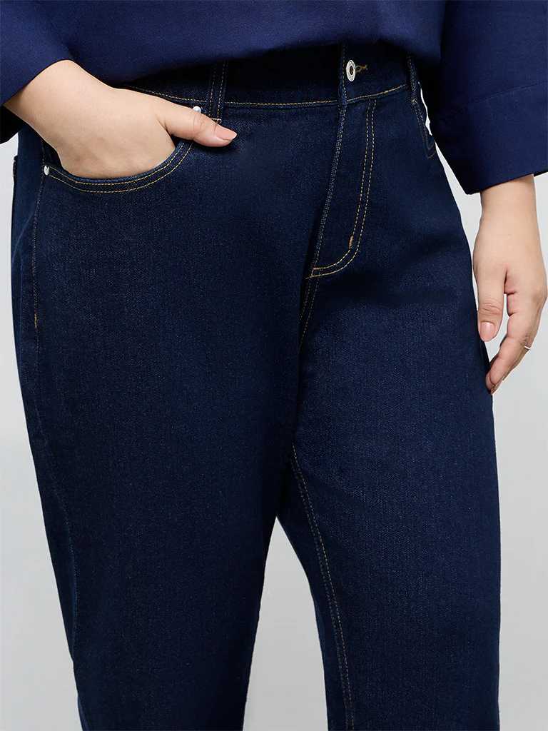 Gia Dark Blue High-Rise Bootcut Jeans - Image 3