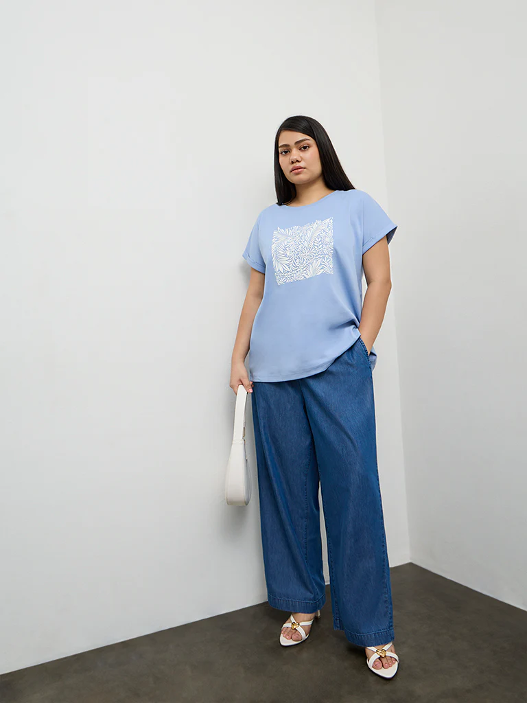 Gia Dark Blue High-Rise Denim Trousers