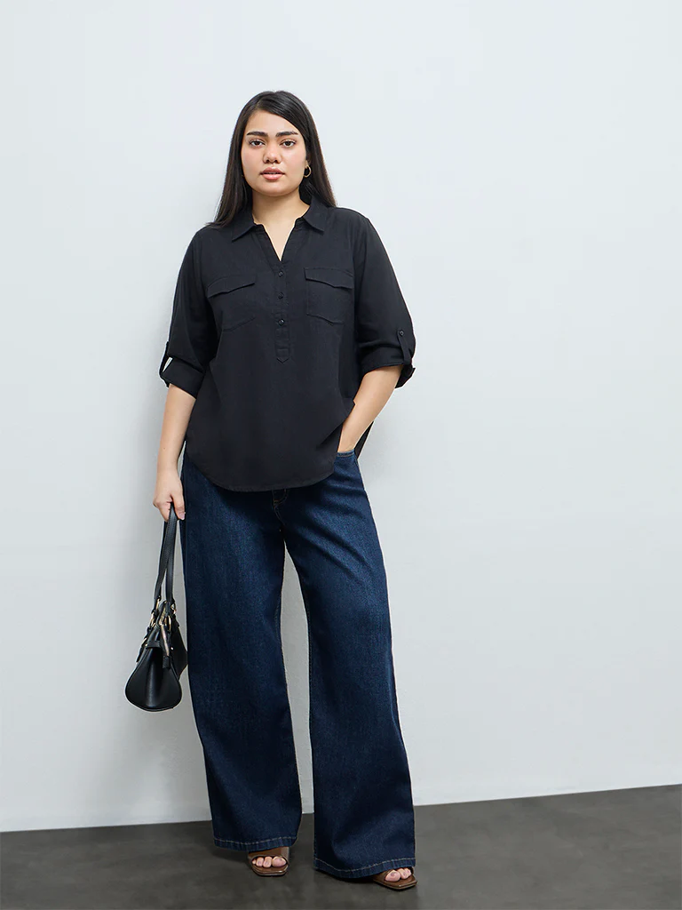 Gia Dark Blue High-Rise Jeans