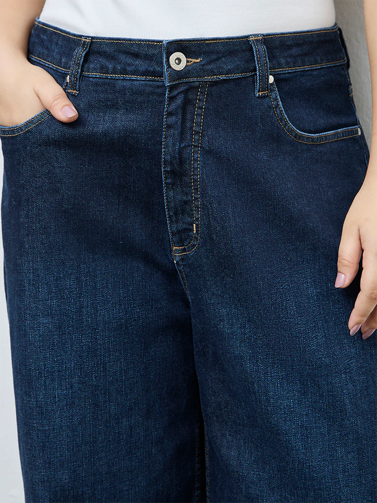 Gia Dark Blue High-Rise Jeans - Image 3