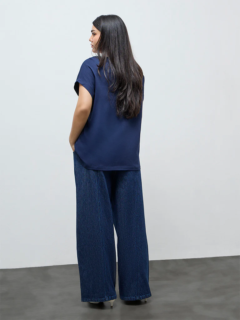 Gia Dark Blue High-Rise Jeans - Image 4