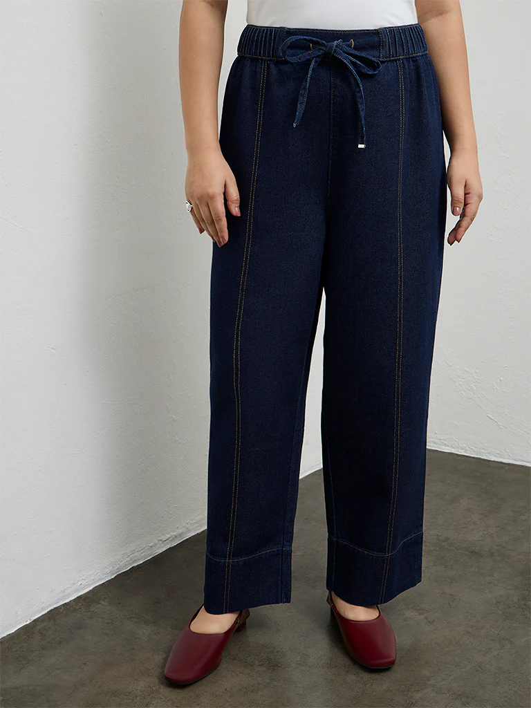 Gia Dark Blue High-Rise Relaxed Fit Jeans - Image 2