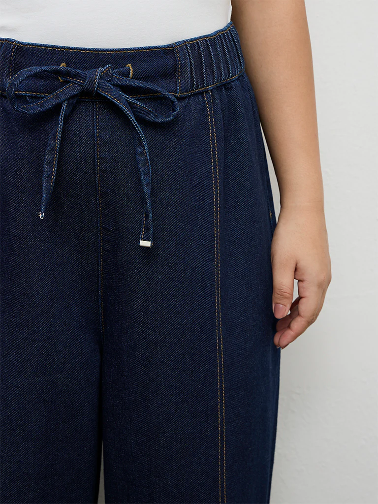 Gia Dark Blue High-Rise Relaxed Fit Jeans - Image 3