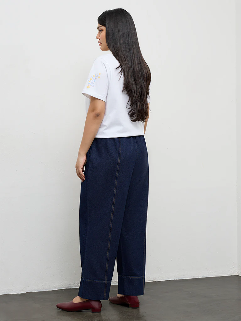 Gia Dark Blue High-Rise Relaxed Fit Jeans - Image 4