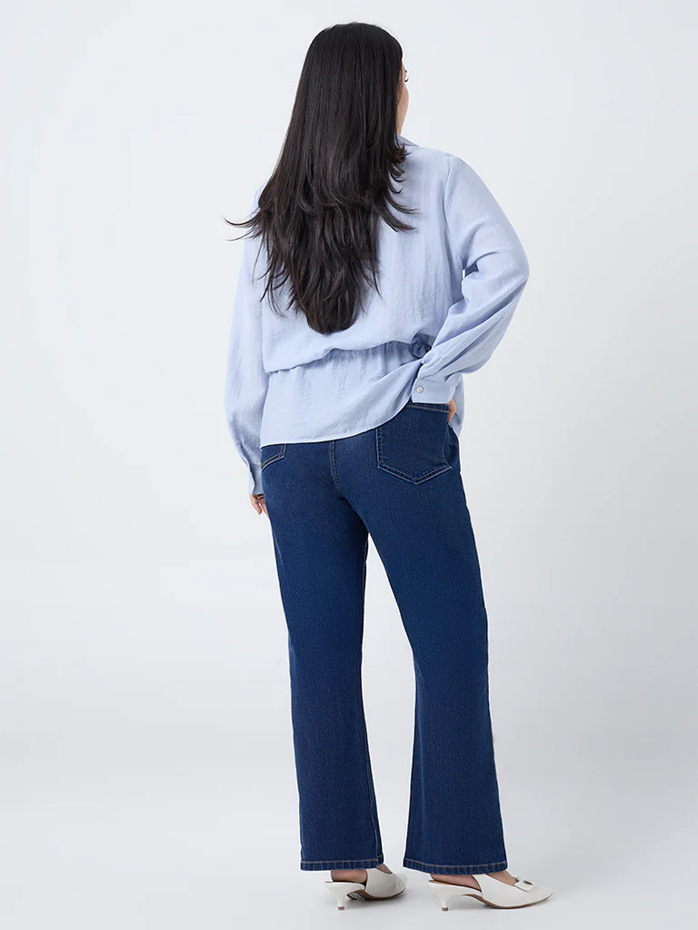 Gia Dark Blue Relaxed-Fit High-Rise Jeans - Image 4
