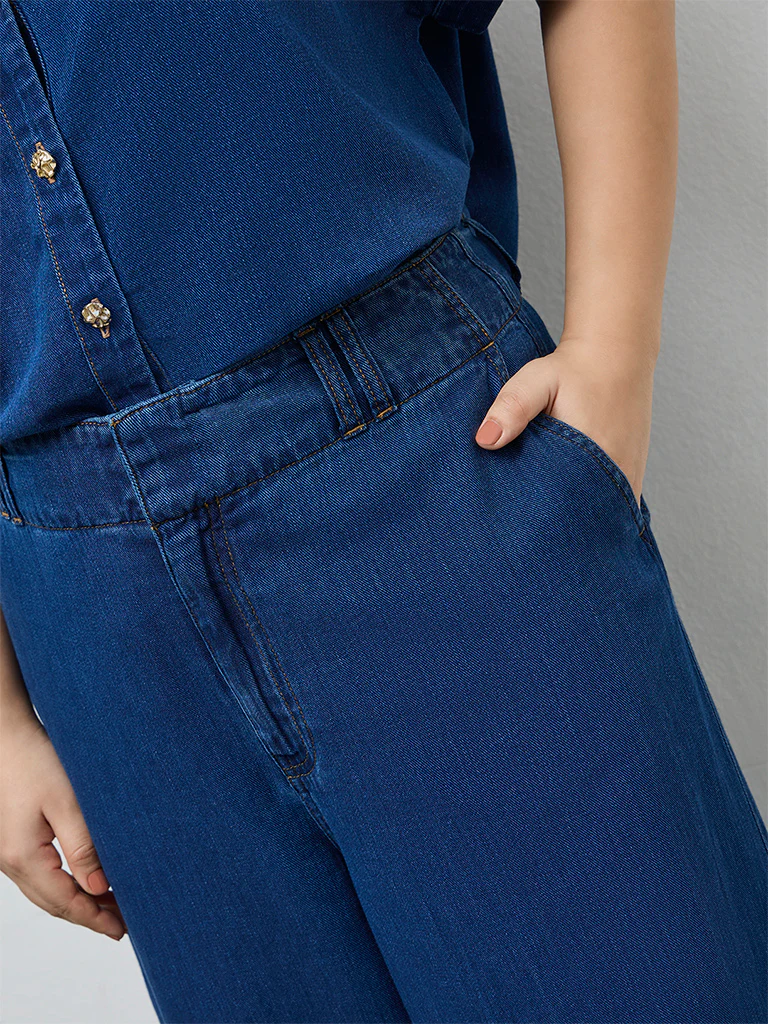 Gia Dark Blue Relaxed-Fit High-Rise Jeans - Image 3