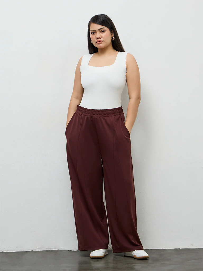 Gia Dark Brown High-Rise Pants