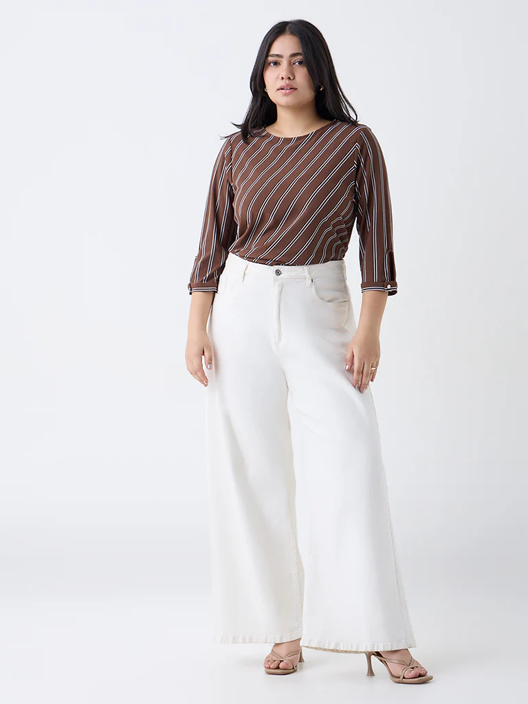 Gia Dark Brown Printed Top - Image 2
