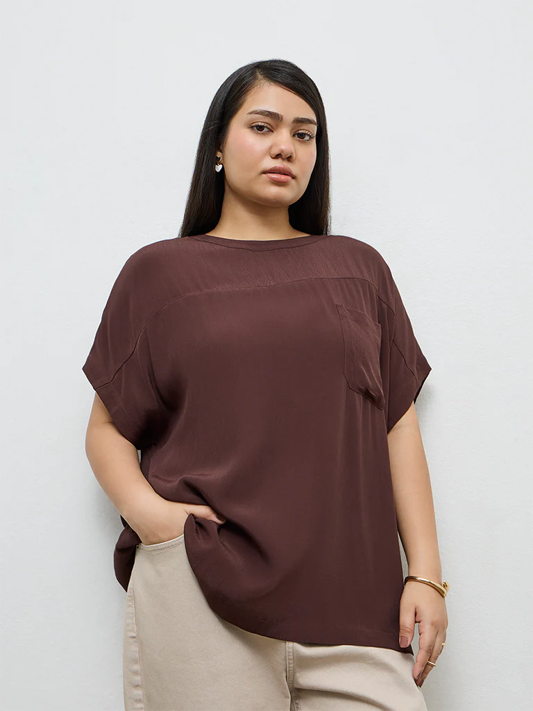 Gia Dark Brown Solid Top - Image 2