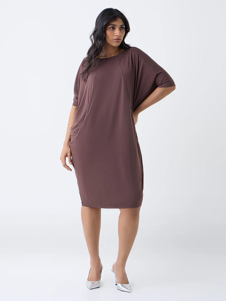 Gia Dark Brown Straight-Fit Dress - Image 2