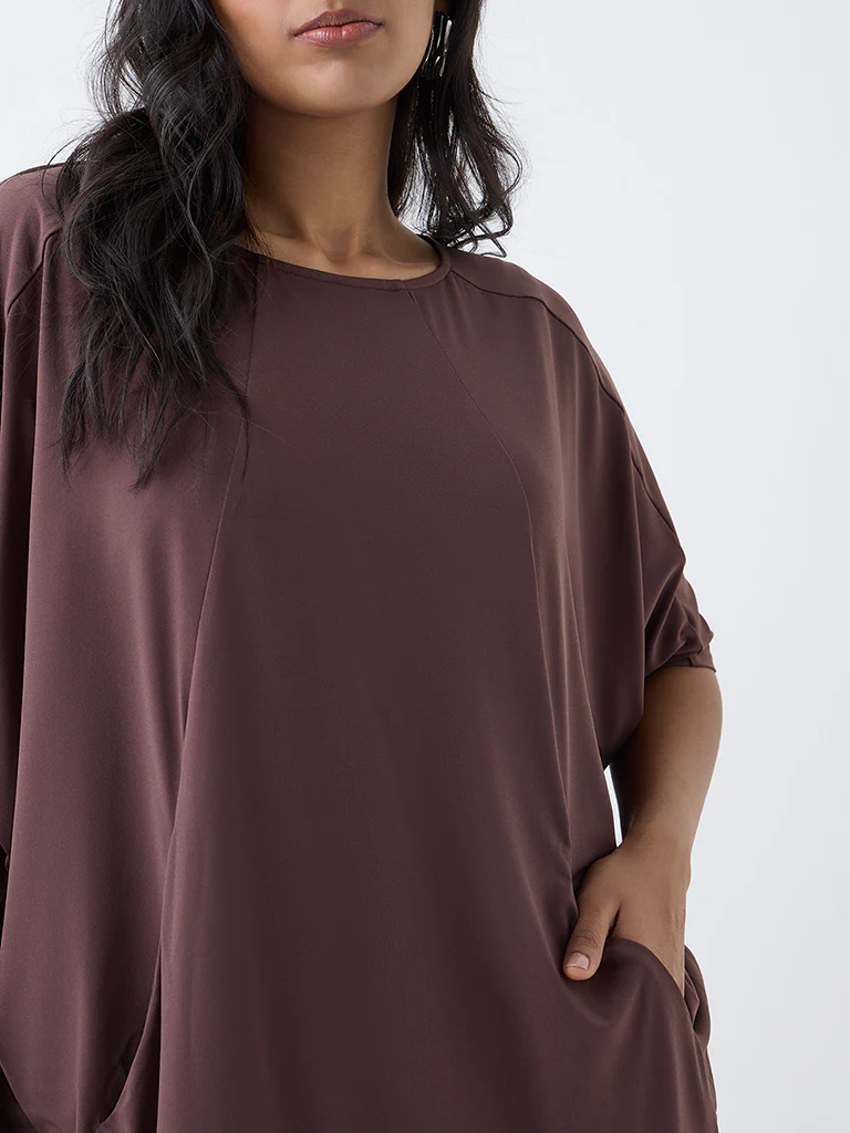 Gia Dark Brown Straight-Fit Dress - Image 3