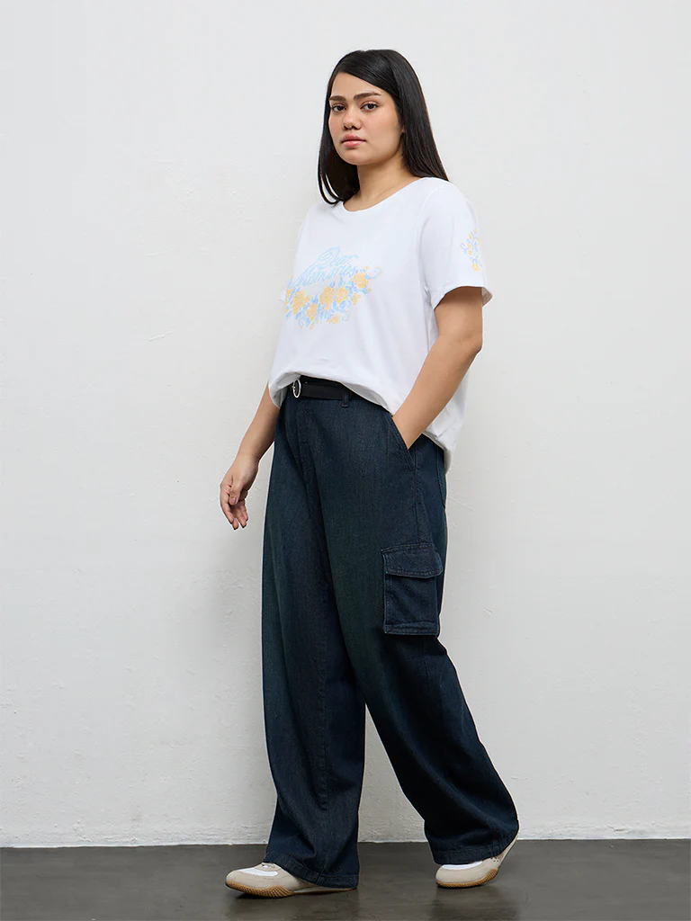 Gia Dark Green Cargo-Style High-Rise Jeans