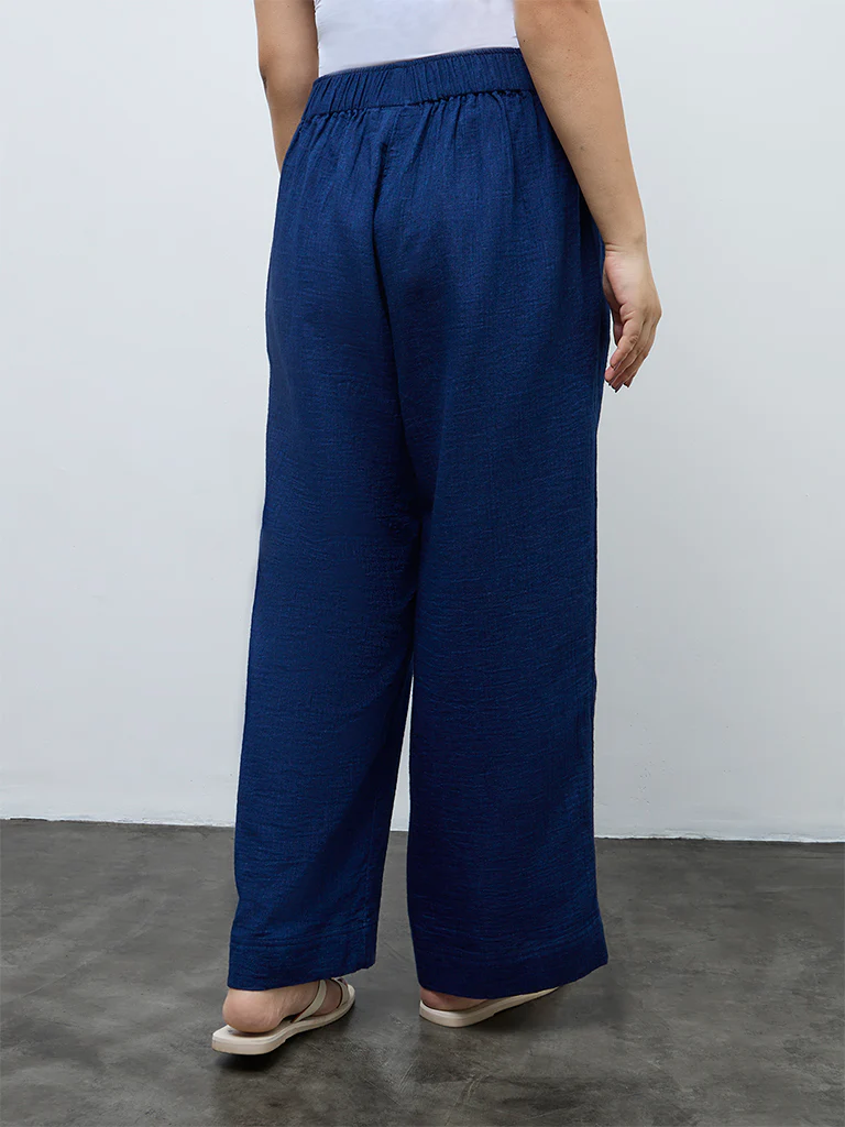 Gia Indigo High-Rise Cotton Pants - Image 4