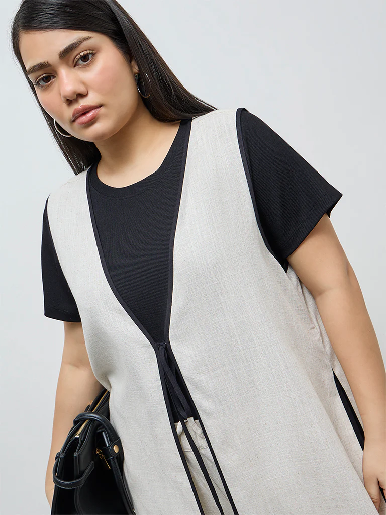 Gia Light Beige Solid Shrug - Image 3