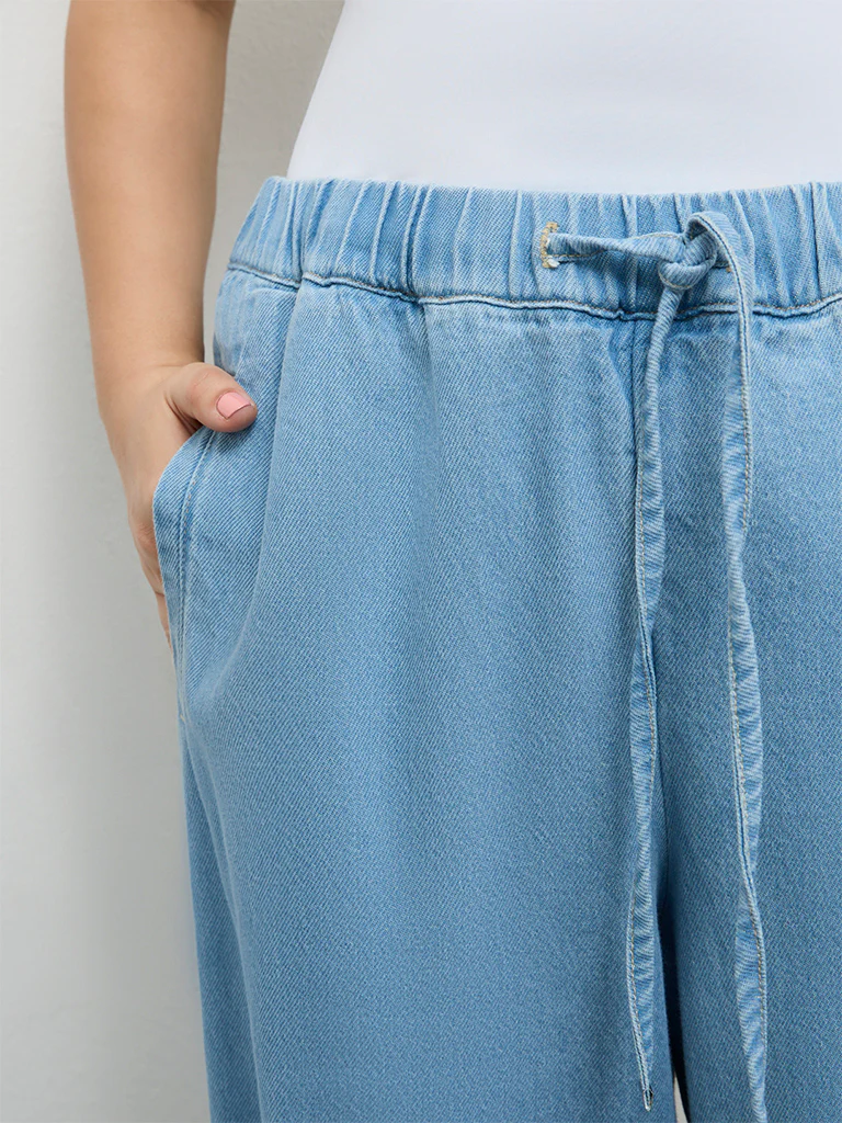 Gia Light Blue High-Rise Denim Pants - Image 3