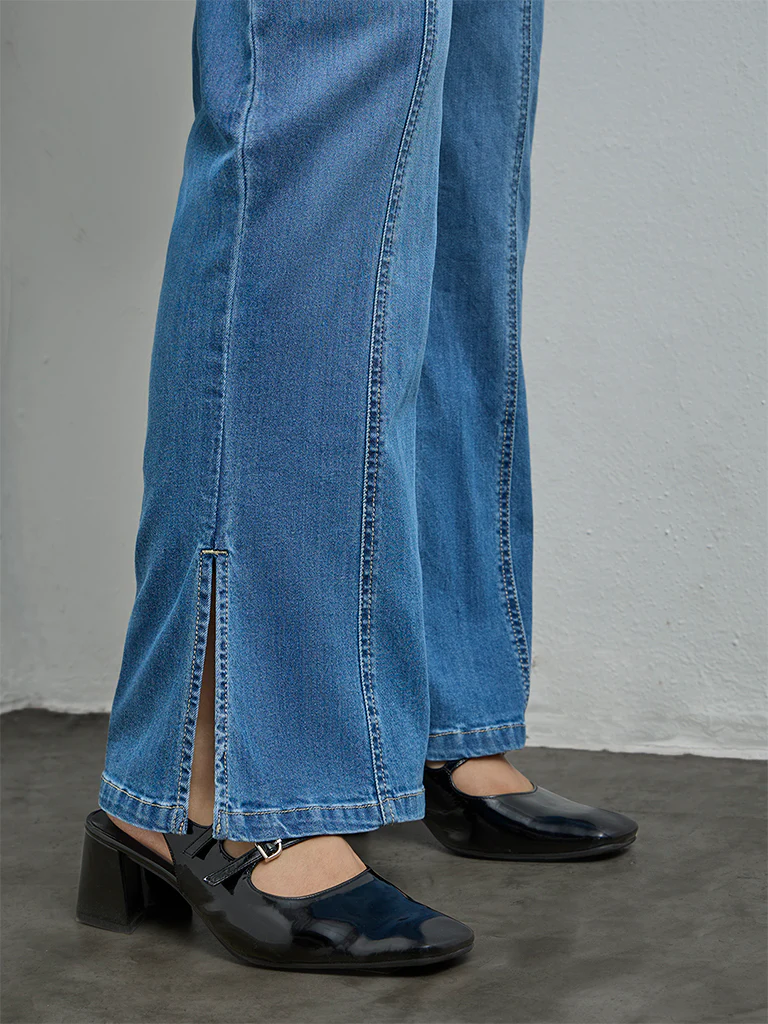 Gia Light Blue High-Rise Flared Jeans - Image 3