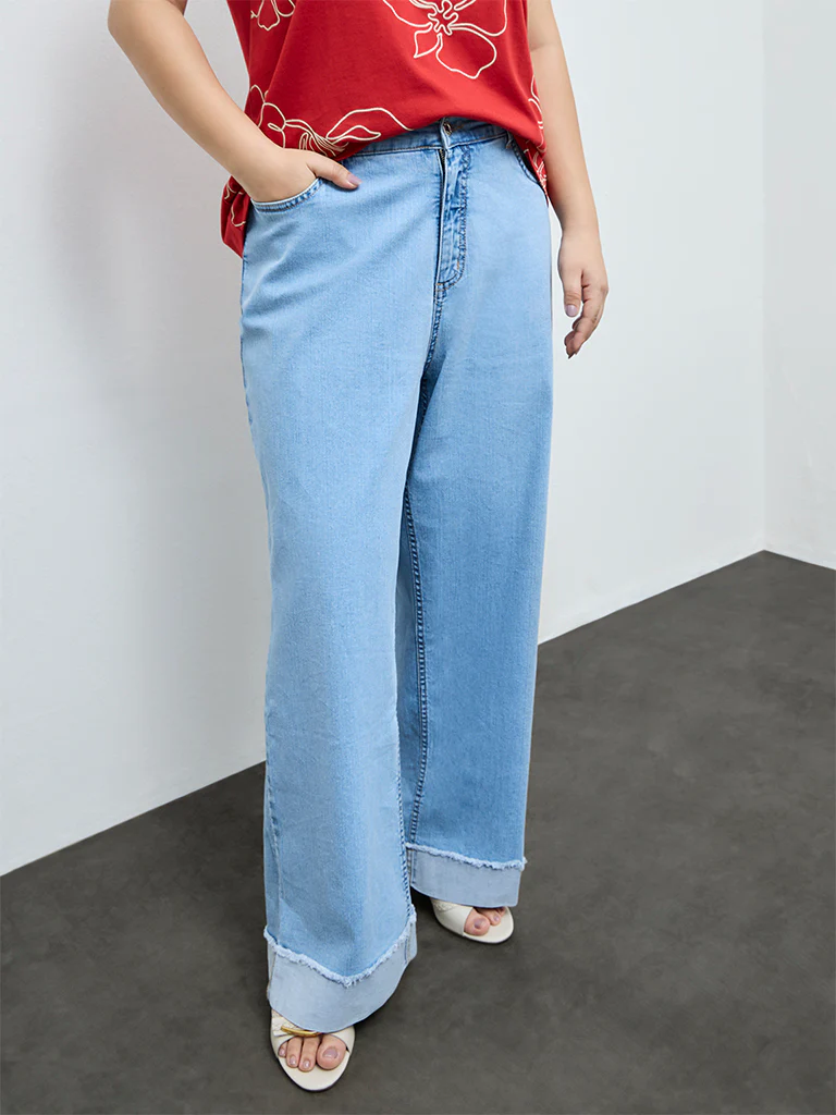 Gia Light Blue Washed High-Rise Jeans - Image 2