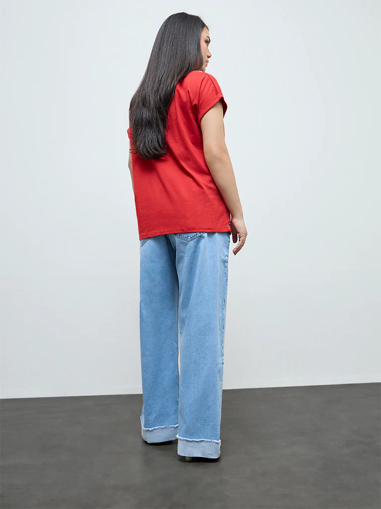 Gia Light Blue Washed High-Rise Jeans - Image 4