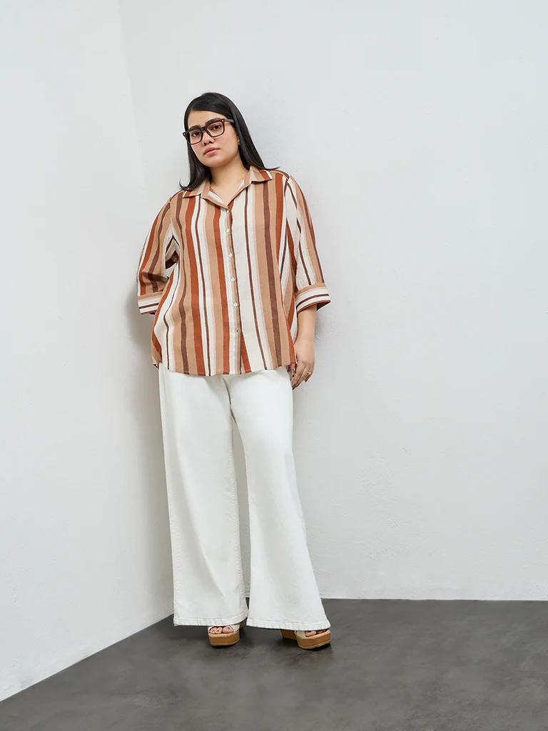 Gia Multicolour Striped Cotton Shirt - Image 2