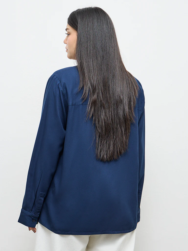 Gia Navy Solid Shirt - Image 4