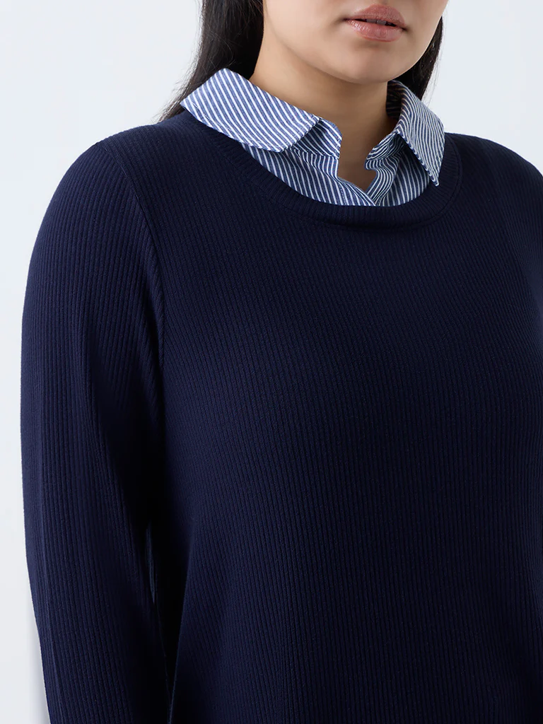 Gia Navy Striped T-Shirt - Image 3