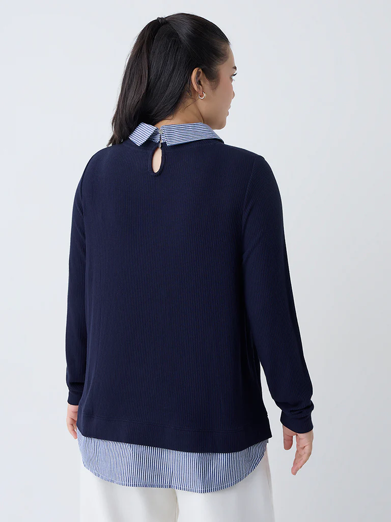 Gia Navy Striped T-Shirt - Image 4