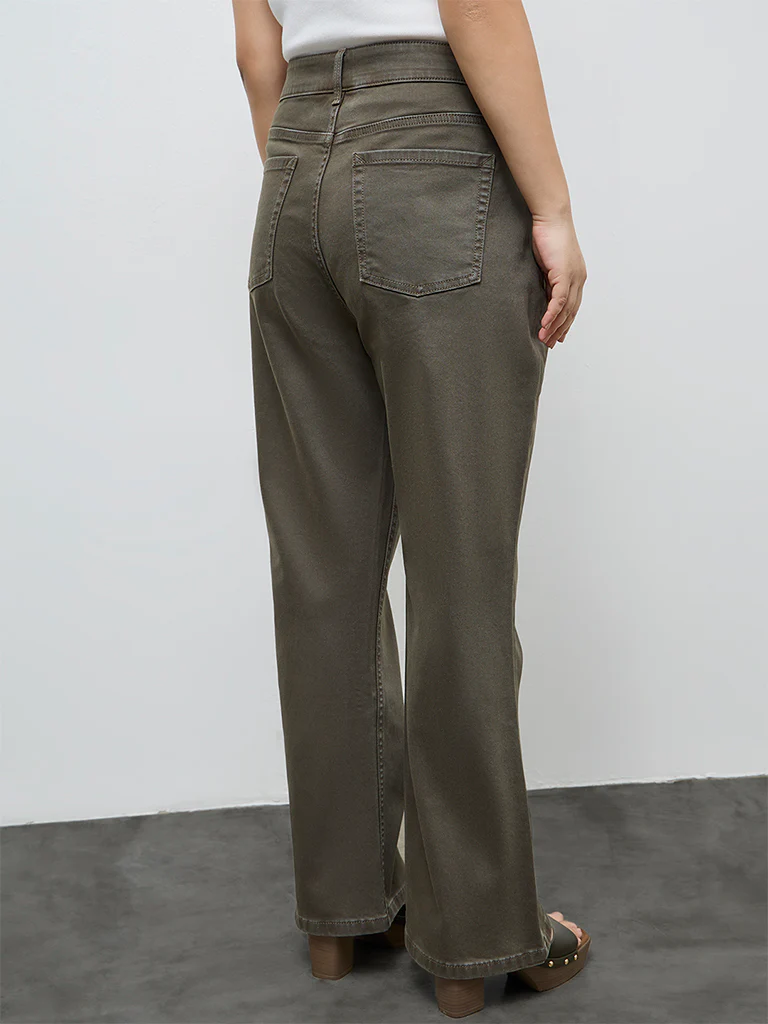 Gia Olive Bootcut High-Rise Jeans - Image 4