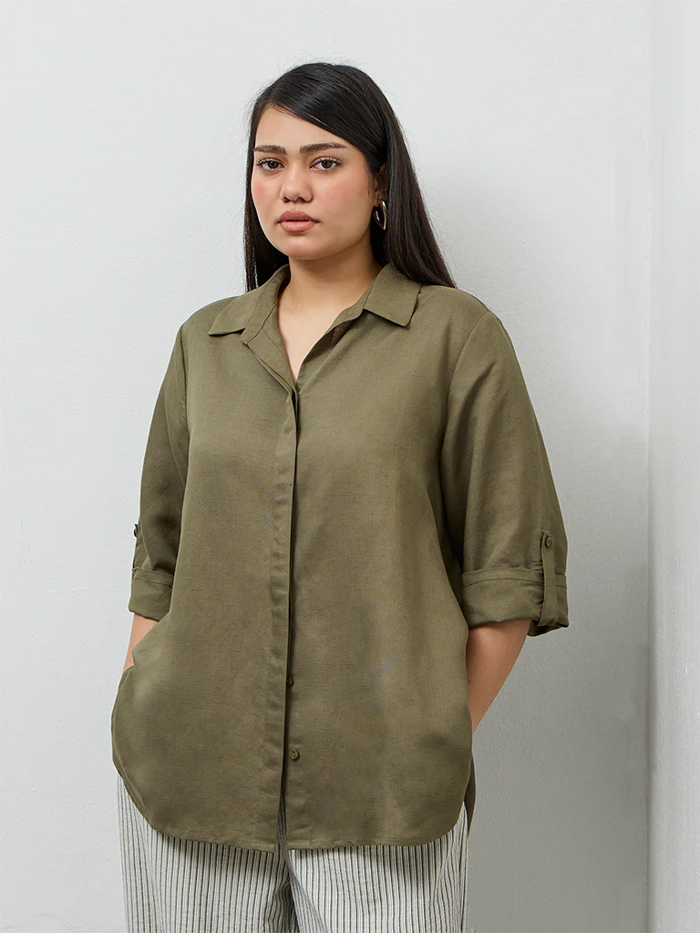 Gia Olive Solid Shirt