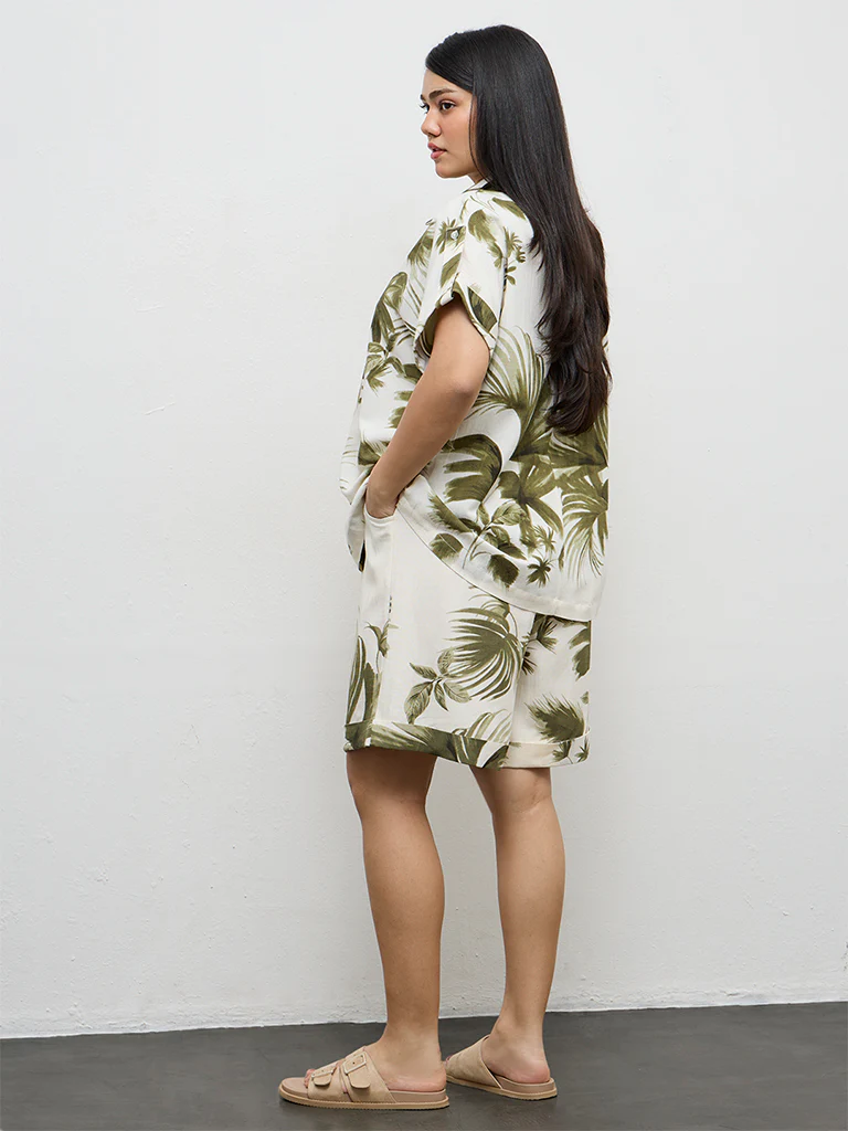 Gia Olive Tropical-Inspired Shirt - Image 4
