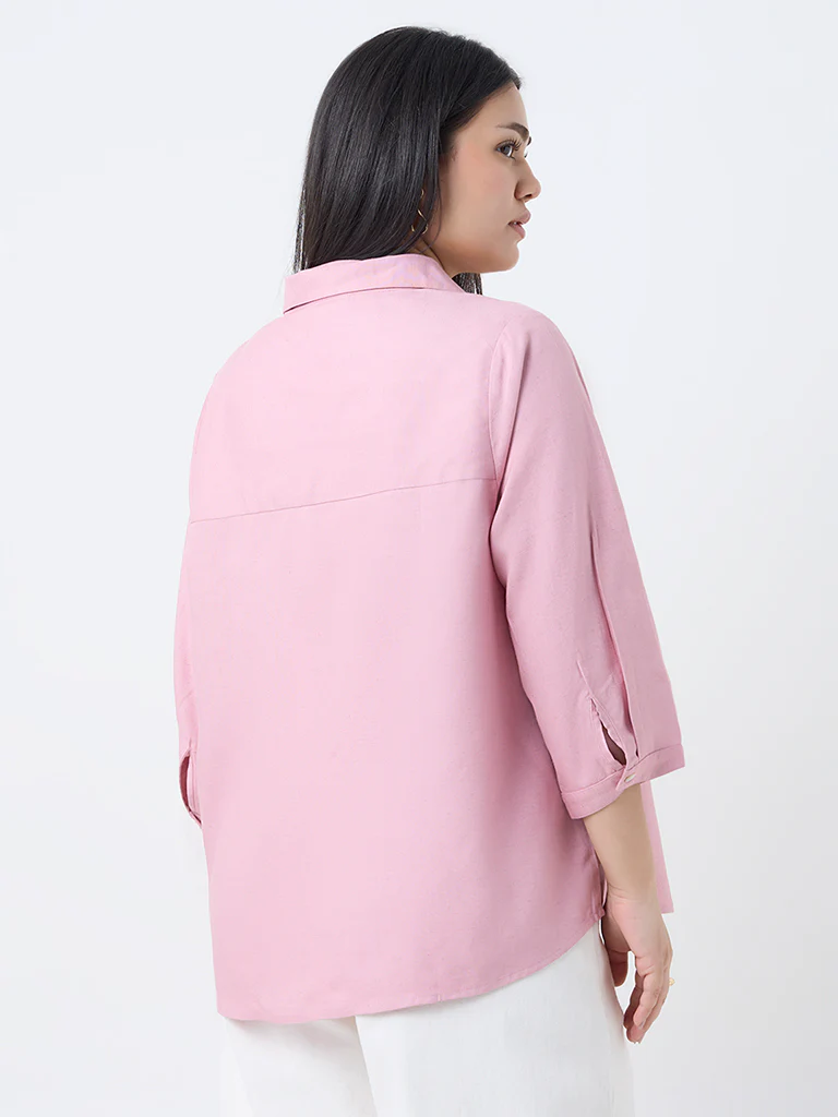 Gia Pink Solid Blouse - Image 4