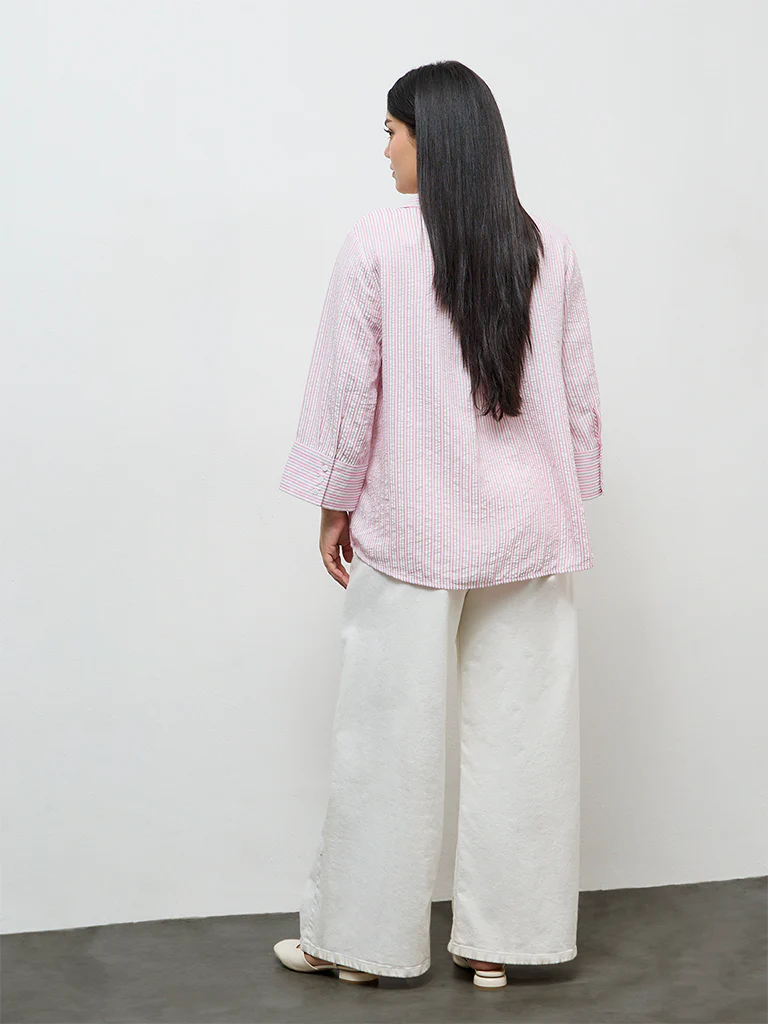 Gia Pink Striped Shirt - Image 4