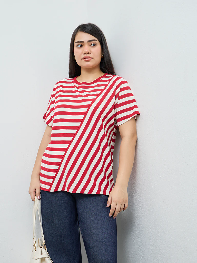 Gia Red Striped T-Shirt