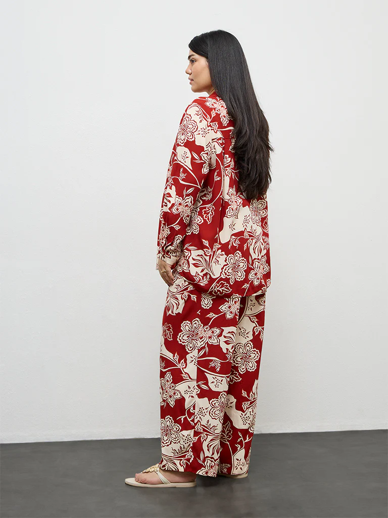 Gia Rust Foliage Printed Pants - Image 4