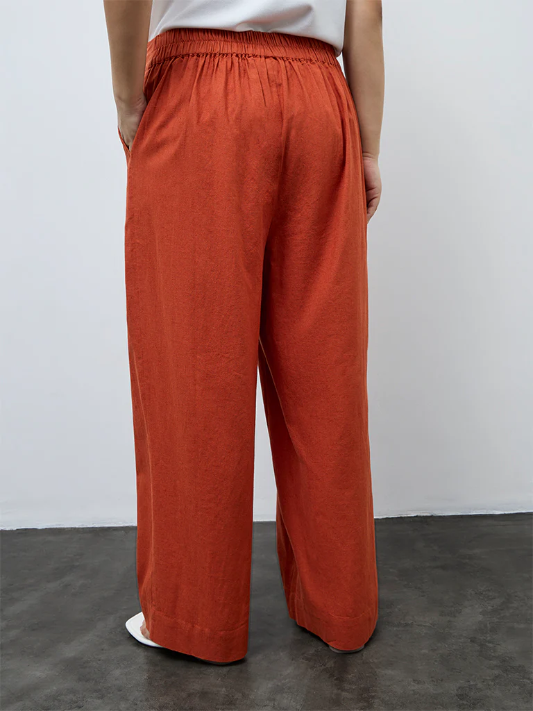 Gia Rust Solid High-Rise Pants - Image 4