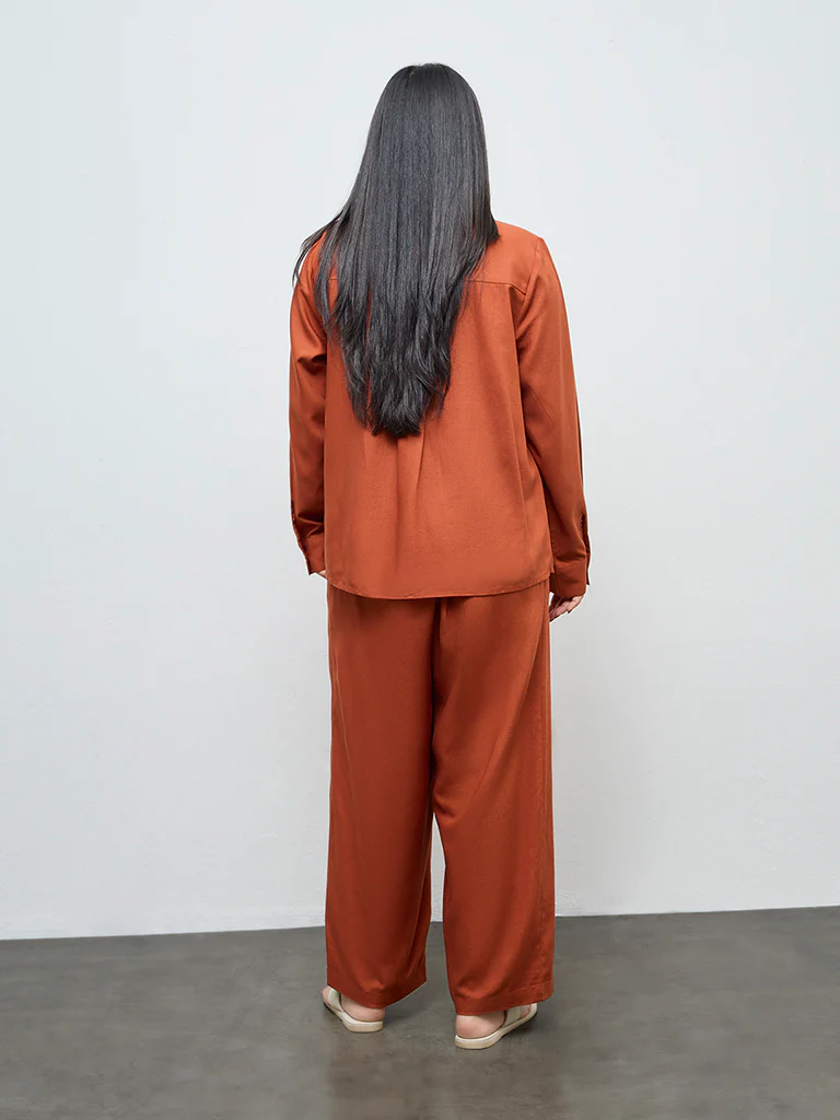 Gia Rust Solid High-Rise Pants - Image 4
