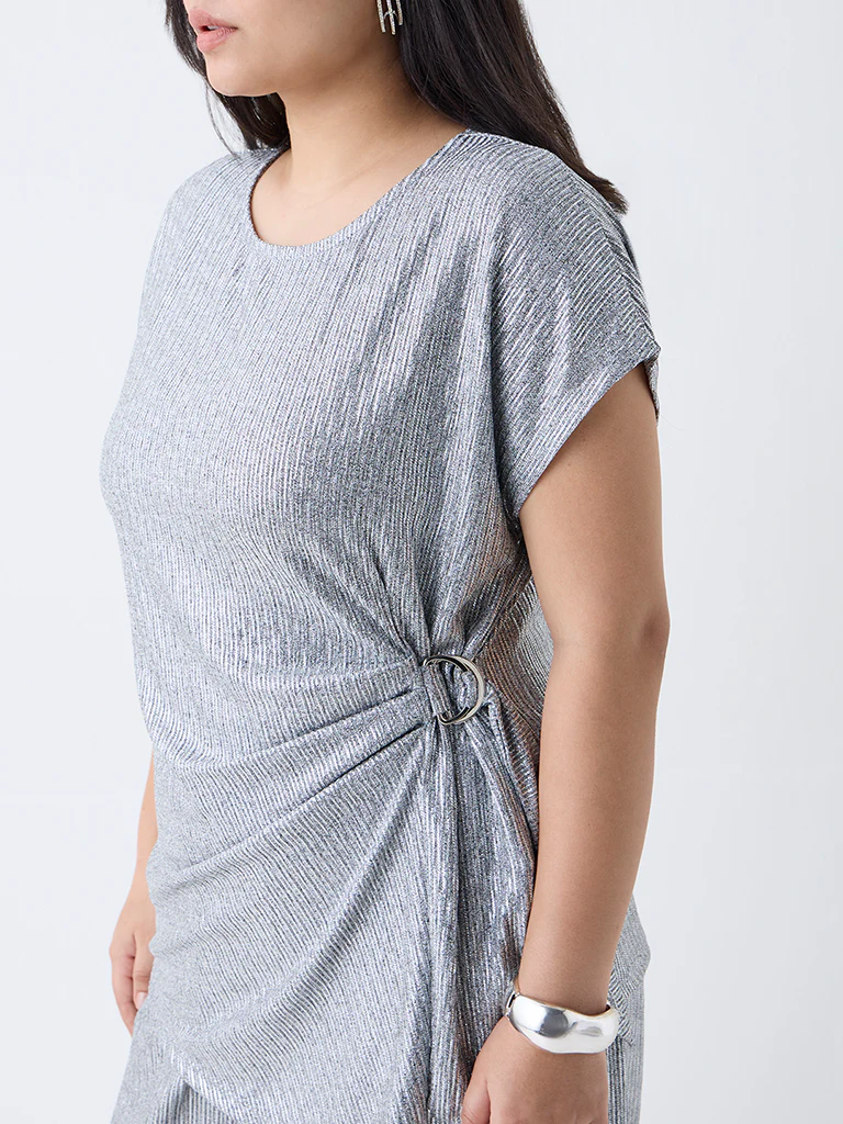 Gia Silver Shimmer Detailed Top - Image 3