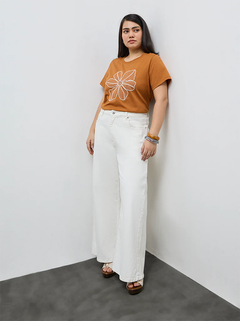 Gia Tan Floral Embroidered Cotton T-Shirt - Image 2