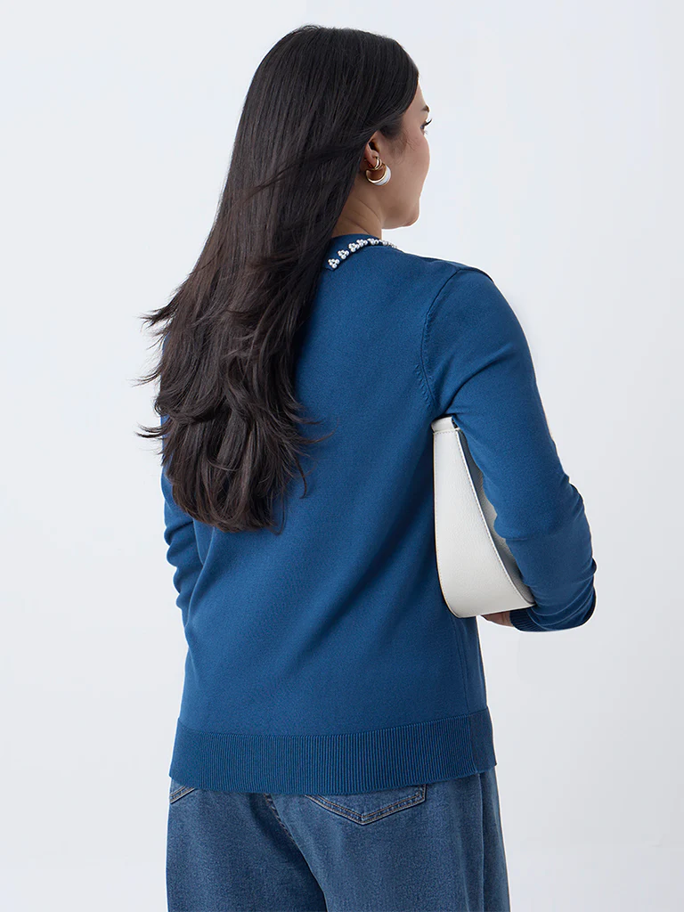 Gia Teal Pearlescent Top - Image 4
