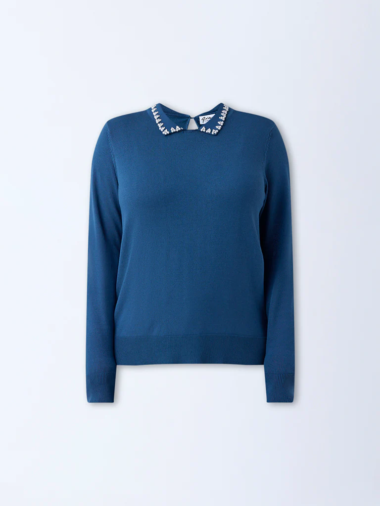 Gia Teal Pearlescent Top - Image 5