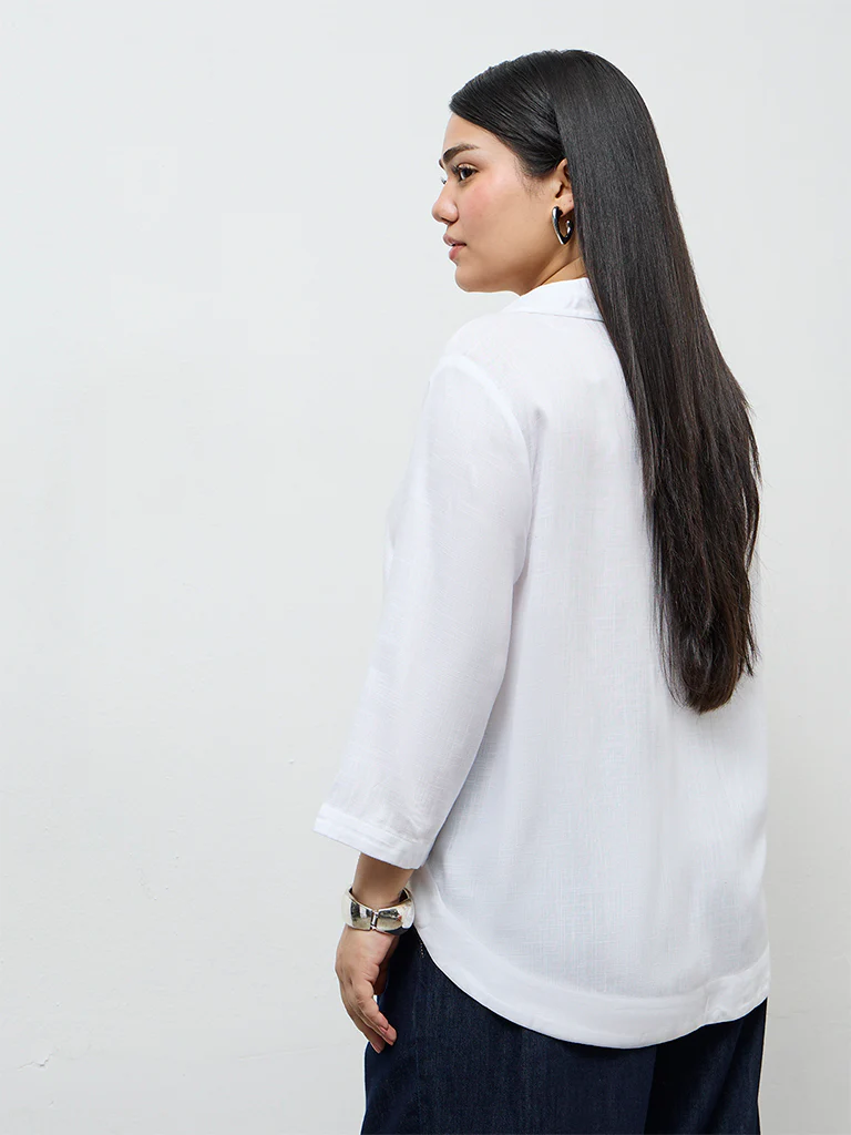 Gia White Floral Design Shirt - Image 4