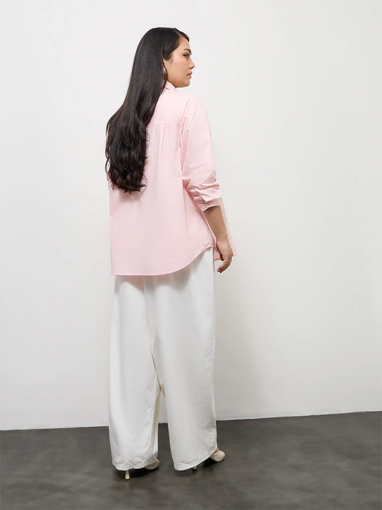 Gia White Floral Embroidered High-Rise Jeans - Image 3
