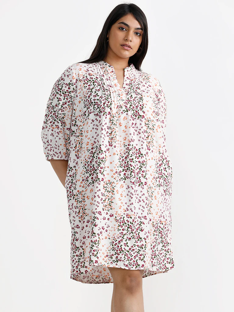 Gia White Floral-Patterned Tiered Dress - Image 3